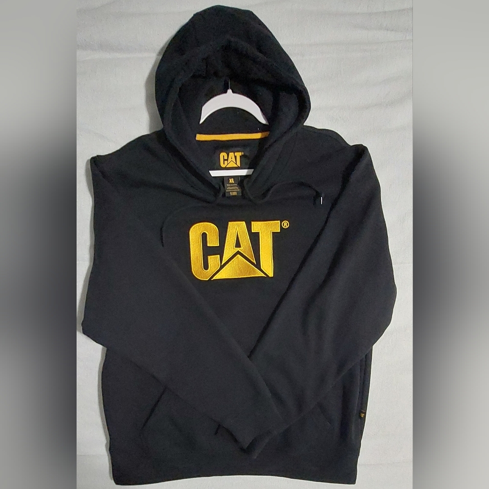 Black Hoodie with Yellow Chest Graphic